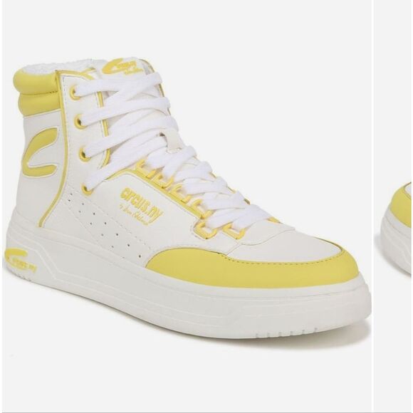 Yellow and White High-Top Sneakers - Picture 10 of 11